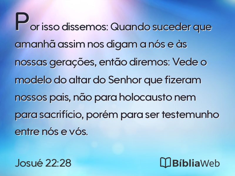 Josué 22:28 em imagem para compartilhar