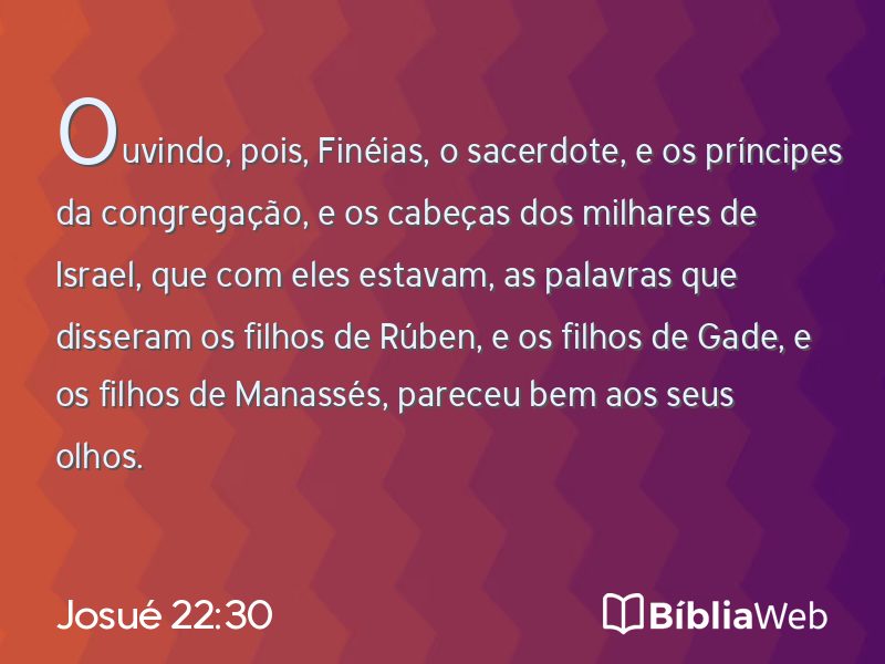 Josué 22:30 em imagem para compartilhar