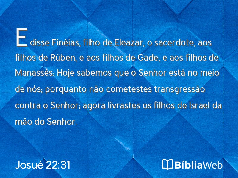 Josué 22:31 em imagem para compartilhar