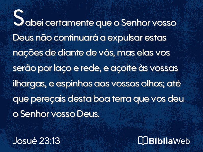 Josué 23:13 em imagem para compartilhar