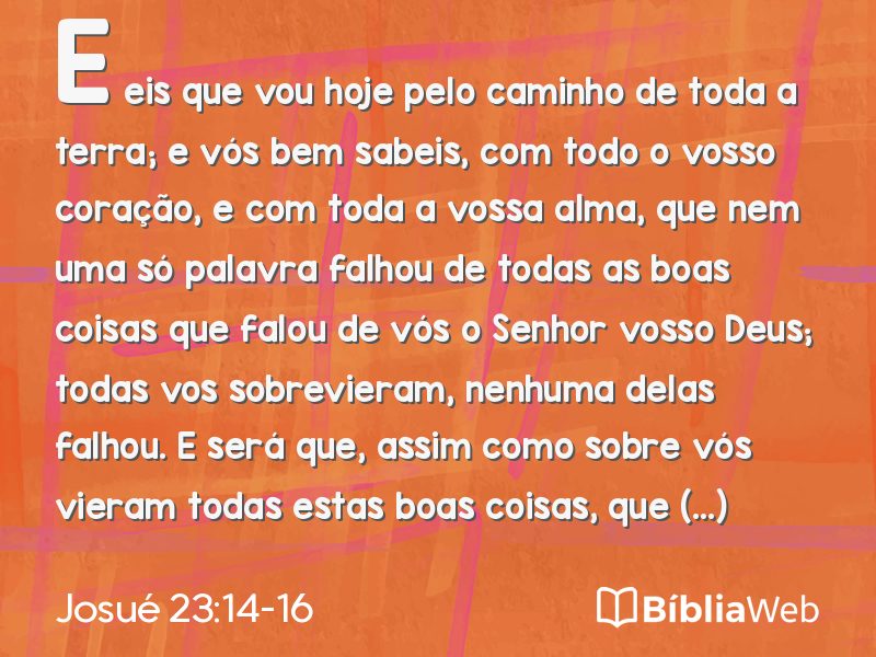 Josué 23:14-16 em imagem para compartilhar