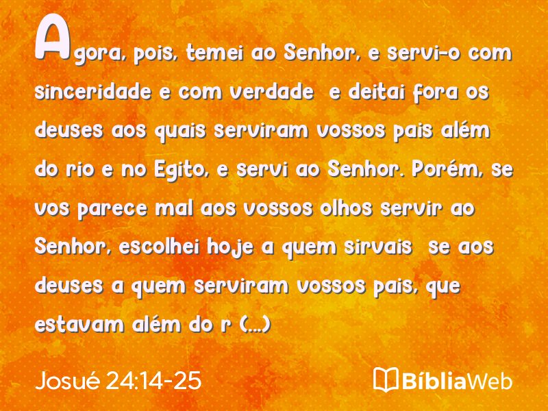 Josué 24:14-25 em imagem para compartilhar