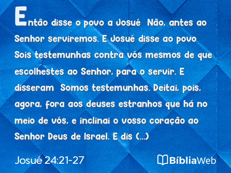 Josué 24:21-27 em imagem para compartilhar