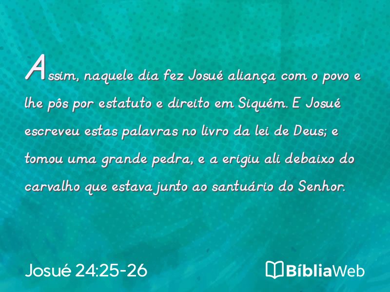 Josué 24:25-26 em imagem para compartilhar