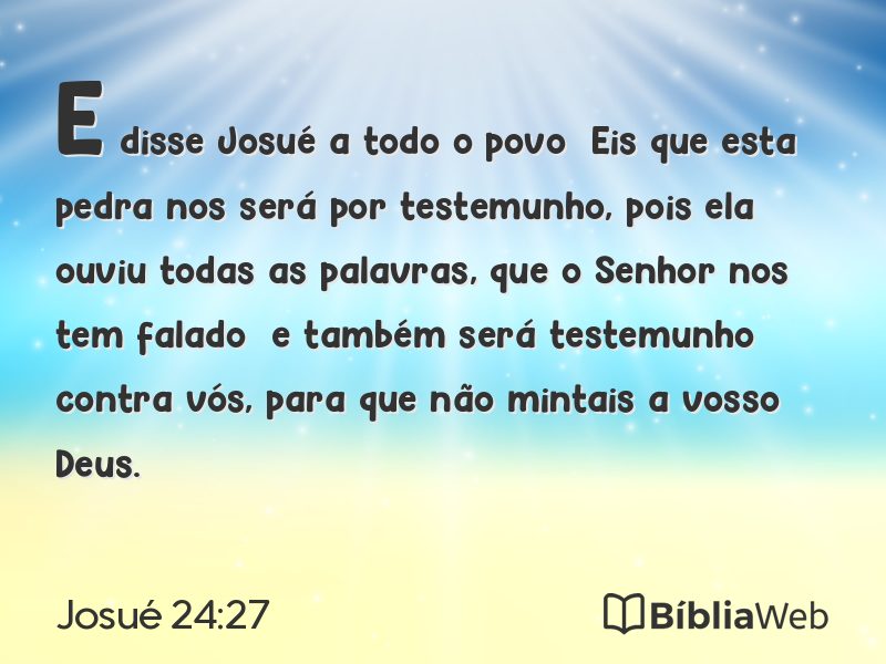 Josué 24:27 em imagem para compartilhar
