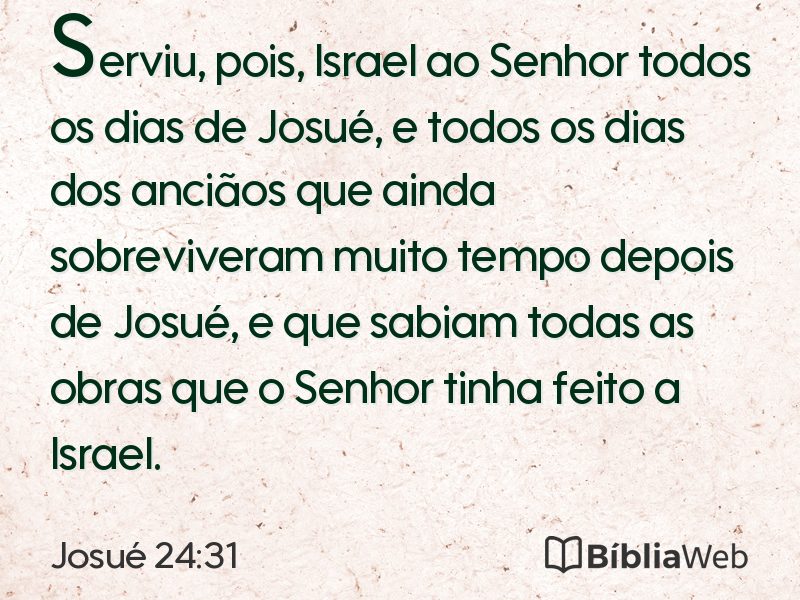 Josué 24:31 em imagem para compartilhar