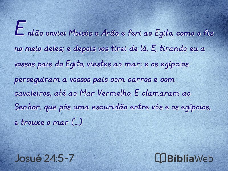 Josué 24:5-7 em imagem para compartilhar