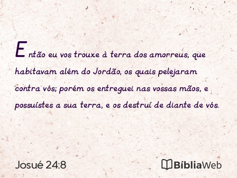 Josué 24:8 em imagem para compartilhar