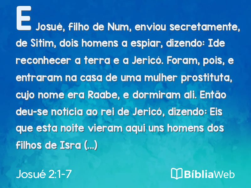 Josué 2:1-7 em imagem para compartilhar