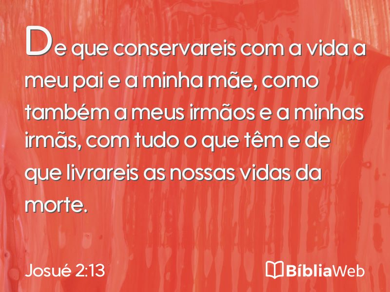 Josué 2:13 em imagem para compartilhar