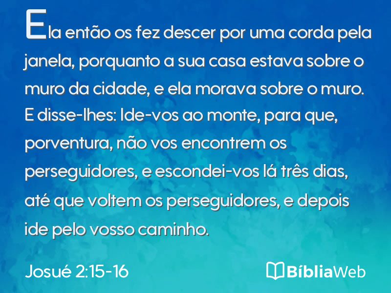 Josué 2:15-16 em imagem para compartilhar