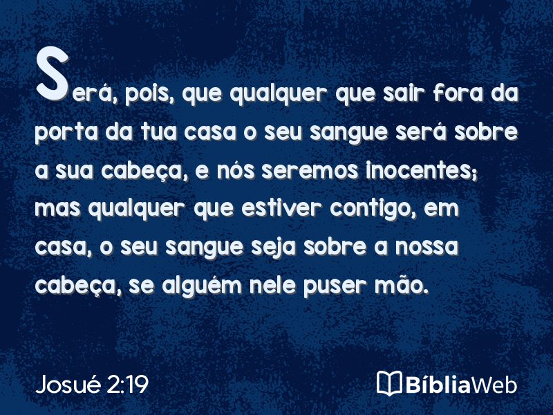 Josué 2:19 em imagem para compartilhar