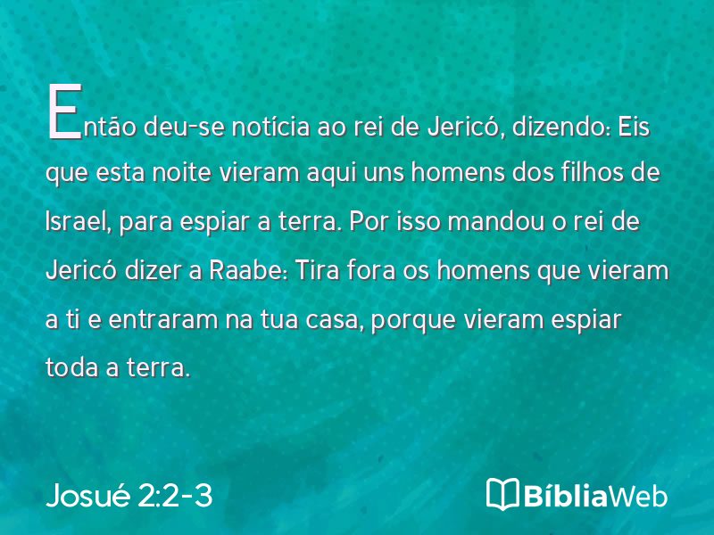 Josué 2:2-3 em imagem para compartilhar