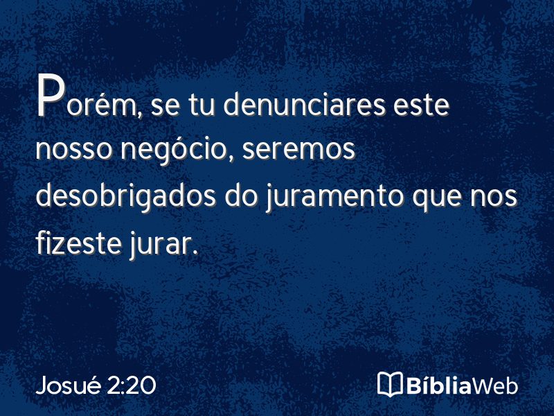 Josué 2:20 em imagem para compartilhar