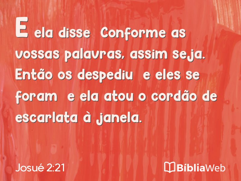 Josué 2:21 em imagem para compartilhar