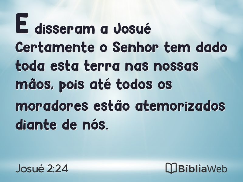 Josué 2:24 em imagem para compartilhar