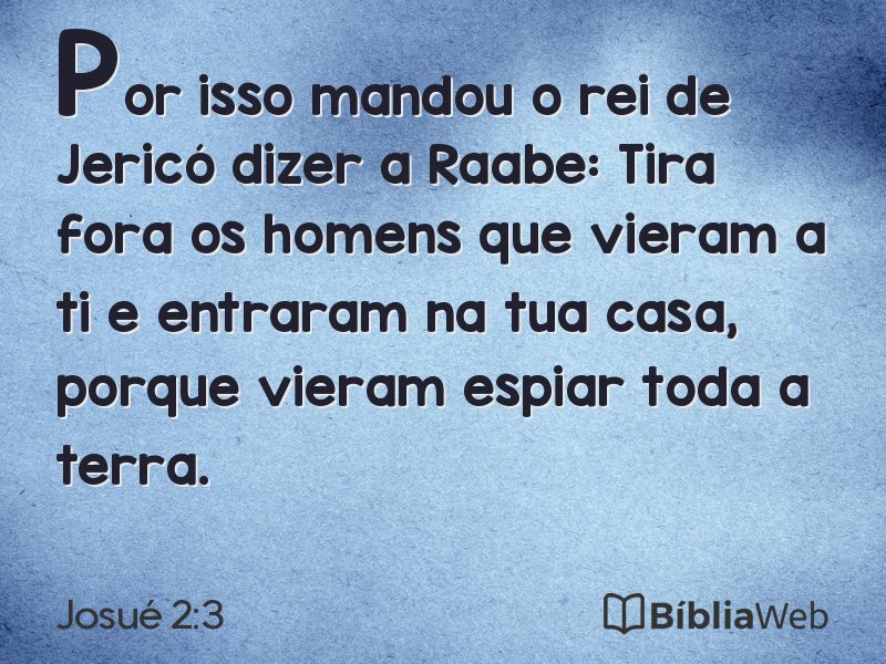 Josué 2:3 em imagem para compartilhar