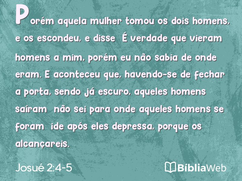 Josué 2:4-5 em imagem para compartilhar