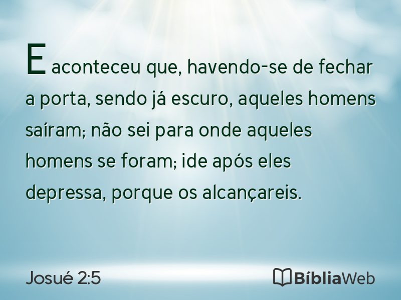 Josué 2:5 em imagem para compartilhar