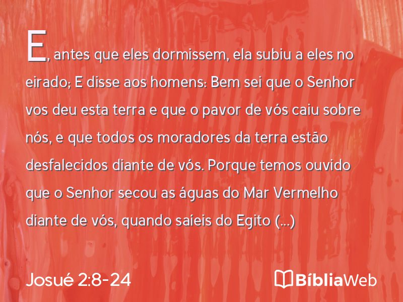 Josué 2:8-24 em imagem para compartilhar