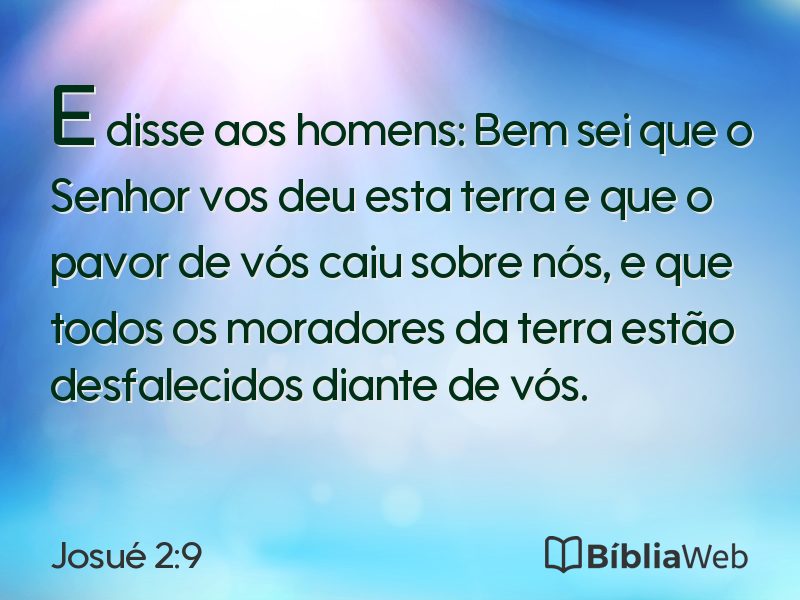 Josué 2:9 em imagem para compartilhar