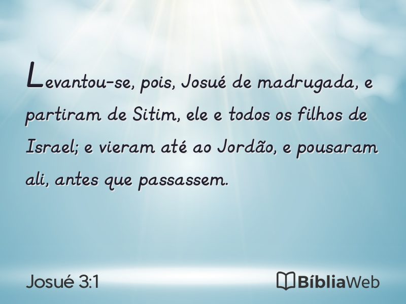 Josué 3:1 em imagem para compartilhar