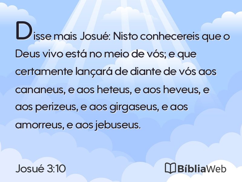 Josué 3:10 em imagem para compartilhar