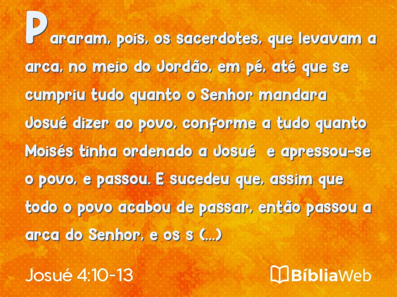 Josué 4:10-13 em imagem para compartilhar