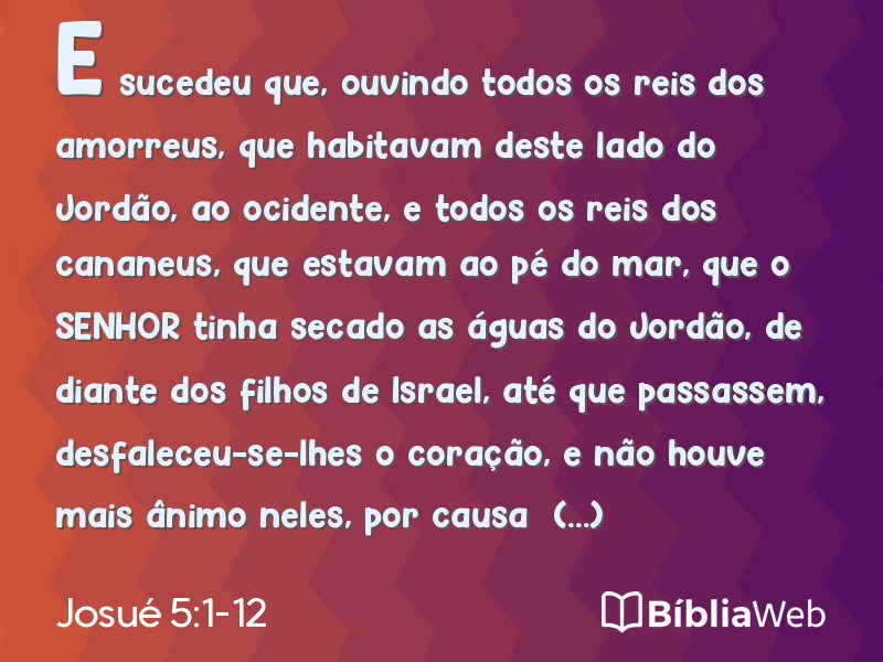 Josué 5:1-12 em imagem para compartilhar