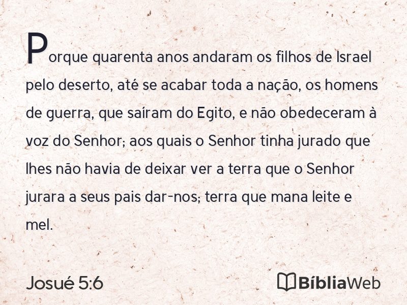 Josué 5:6 em imagem para compartilhar