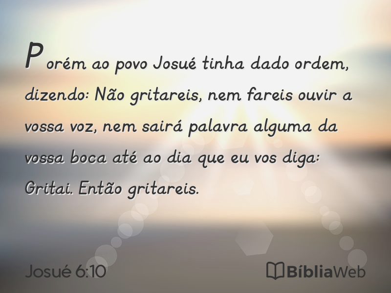 Josué 6:10 em imagem para compartilhar