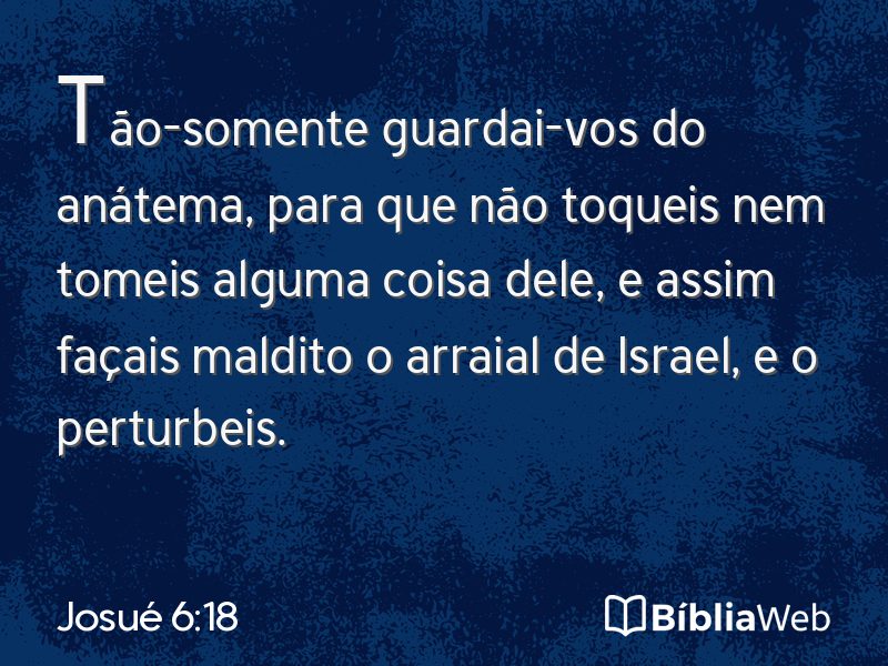 Josué 6:18 em imagem para compartilhar