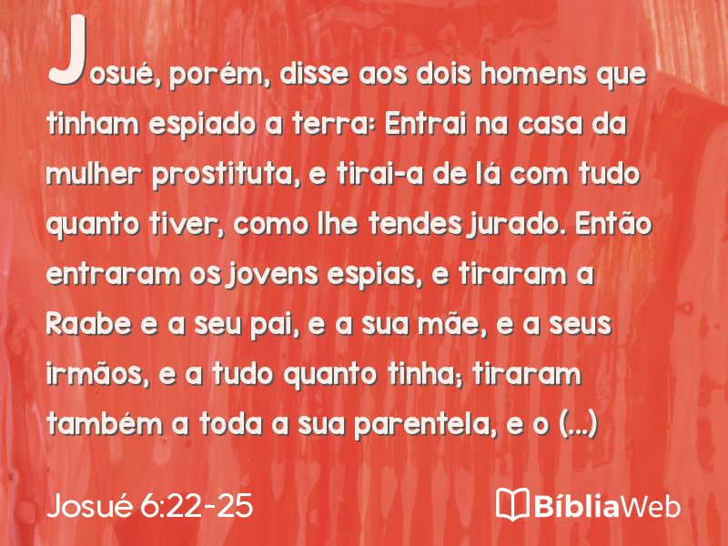 Josué 6:22-25 em imagem para compartilhar