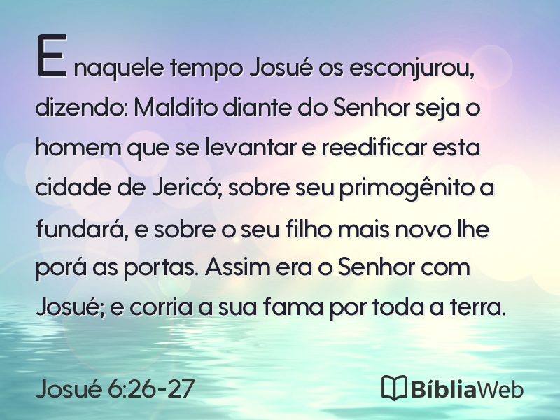 Josué 6:26-27 em imagem para compartilhar