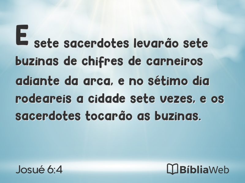 Josué 6:4 em imagem para compartilhar