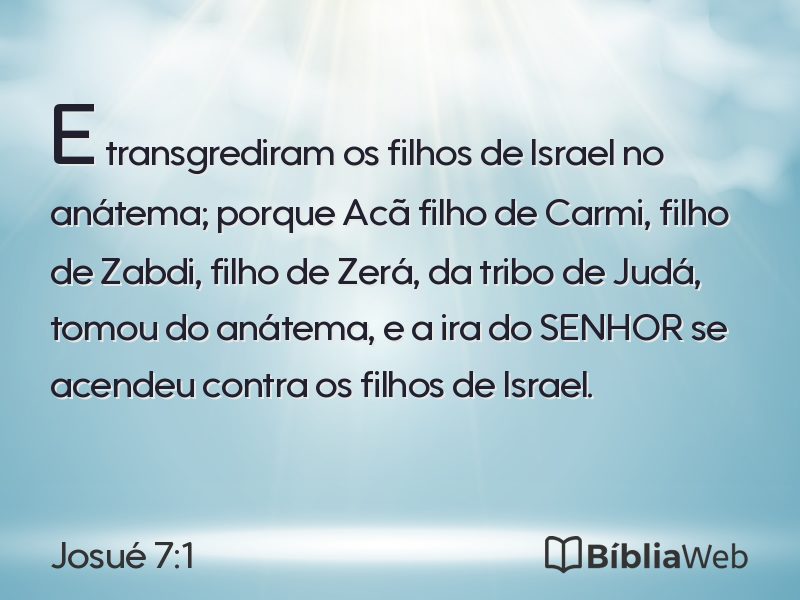 Josué 7:1 em imagem para compartilhar