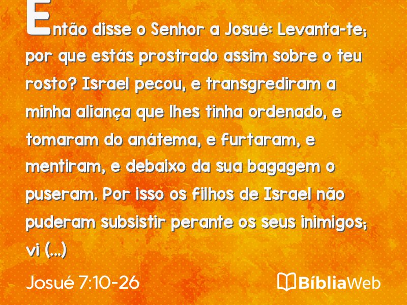Josué 7:10-26 em imagem para compartilhar