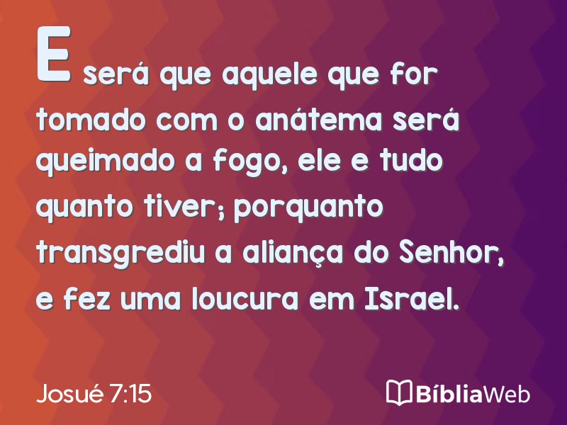 Josué 7:15 em imagem para compartilhar