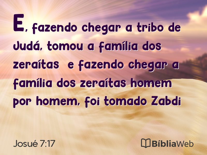 Josué 7:17 em imagem para compartilhar