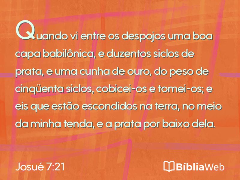 Josué 7:21 em imagem para compartilhar