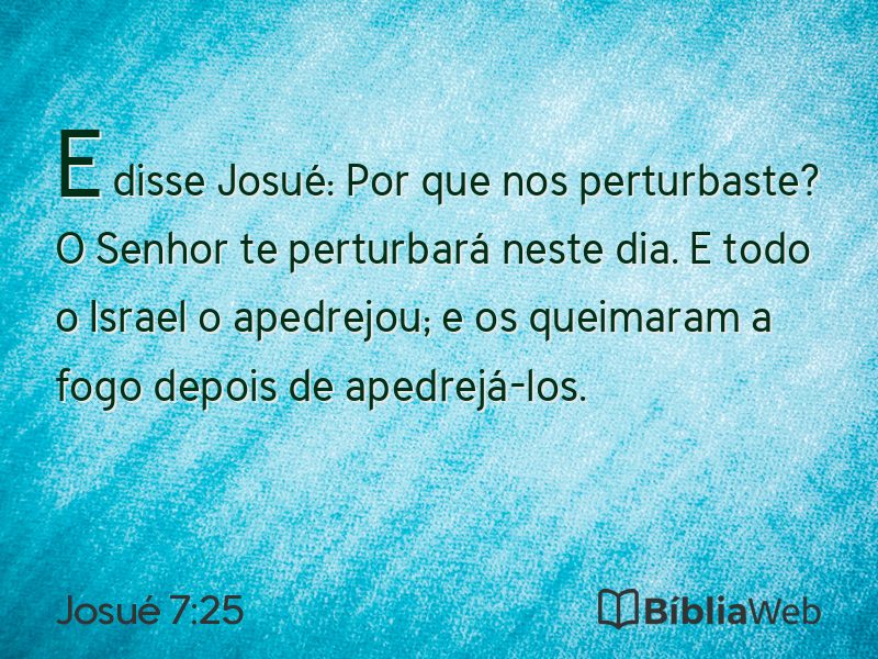 Josué 7:25 em imagem para compartilhar
