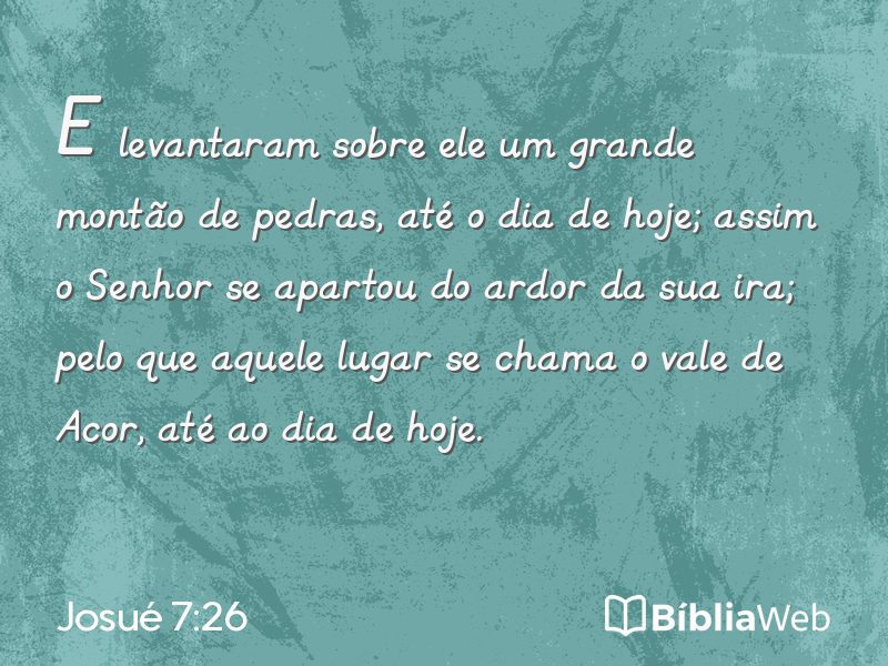 Josué 7:26 em imagem para compartilhar