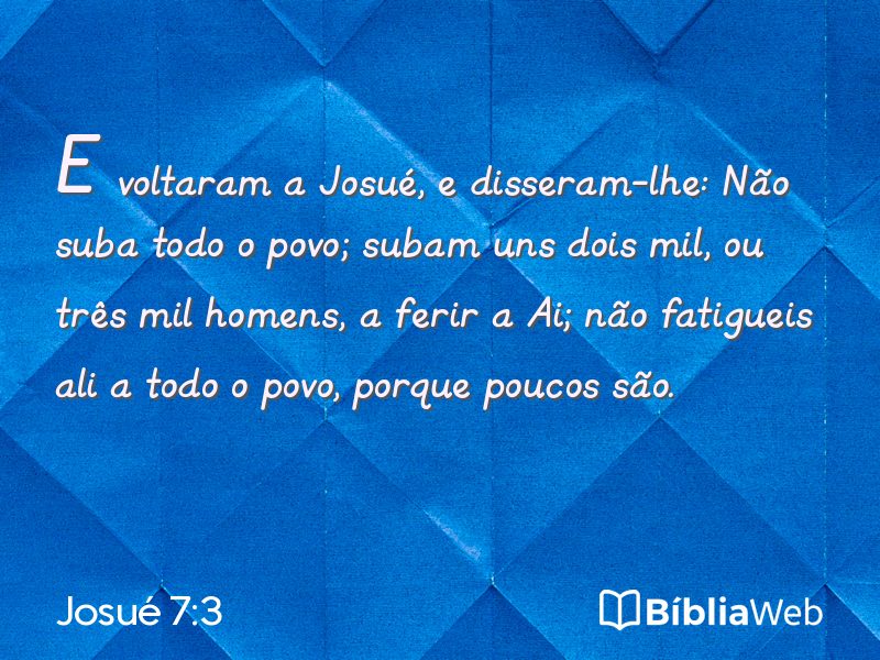 Josué 7:3 em imagem para compartilhar