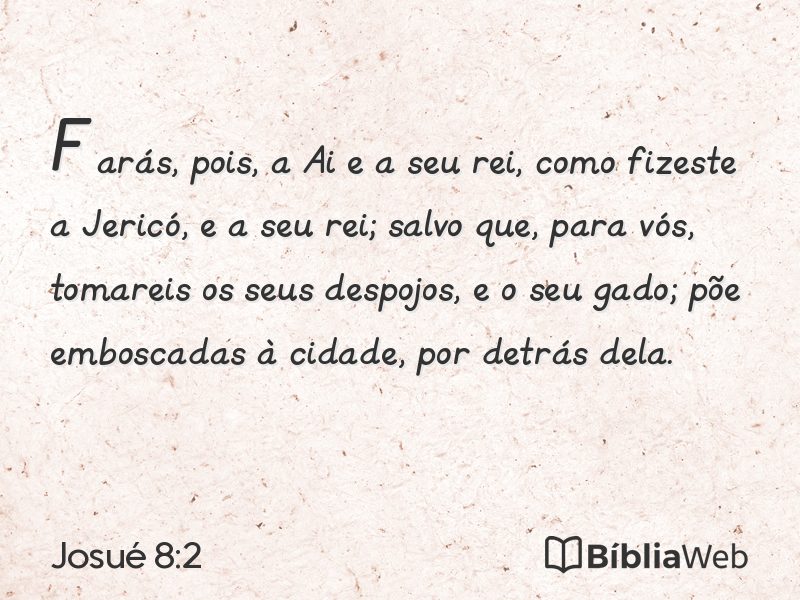 Josué 8:2 em imagem para compartilhar
