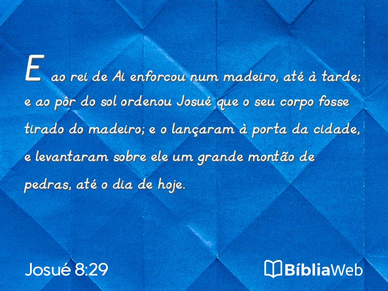 Josué 8:29 em imagem para compartilhar