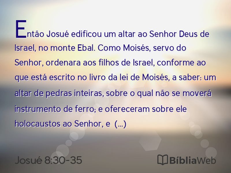 Josué 8:30-35 em imagem para compartilhar
