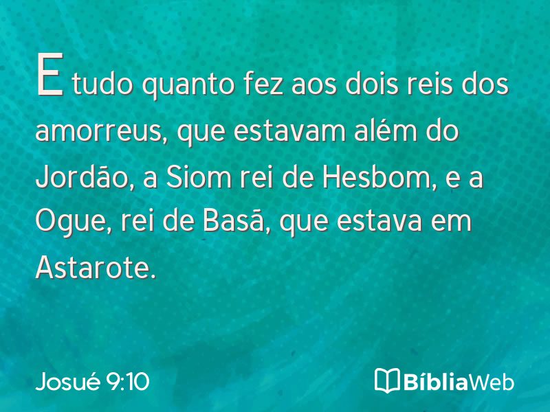 Josué 9:10 em imagem para compartilhar
