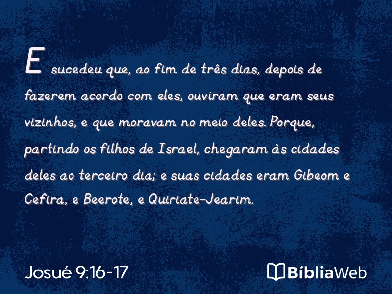 Josué 9:16-17 em imagem para compartilhar