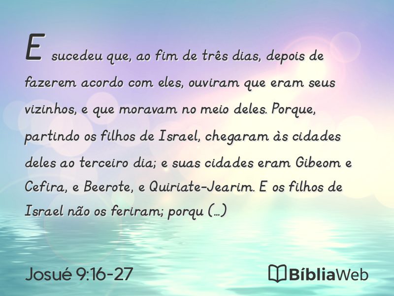 Josué 9:16-27 em imagem para compartilhar