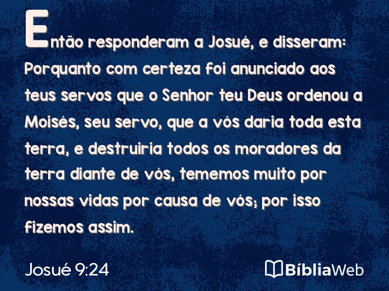 Josué 9:24 em imagem para compartilhar